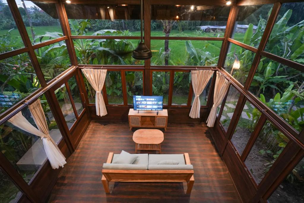 Ubud Art Resort - Mezzanino In Legno Con Vista Sul Campo Di Riso