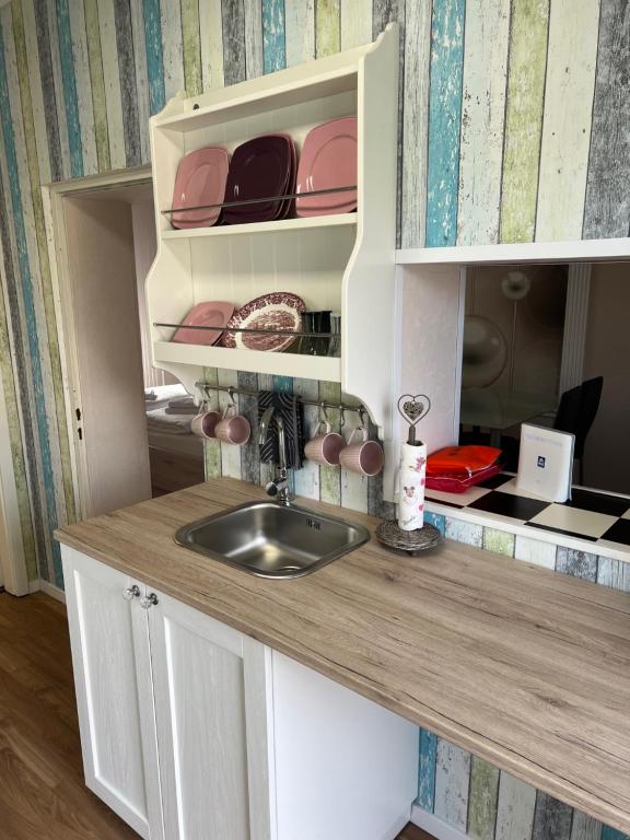 Kuchyň nebo kuchyňský kout v ubytování Gästehaus Malleschitz