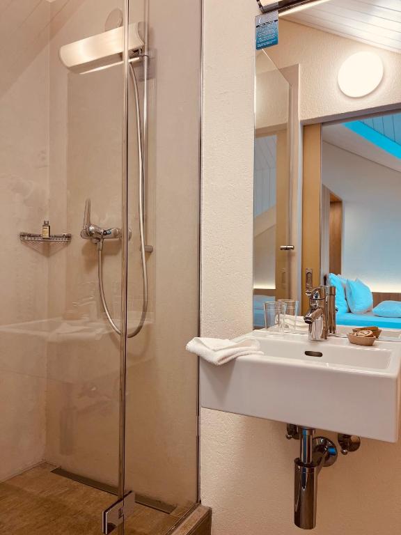 Koupelna v ubytování Hotel Felmis