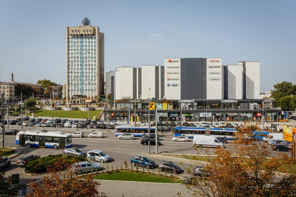 Vista general de Chisinau o vistes de la ciutat des de l'apartament
