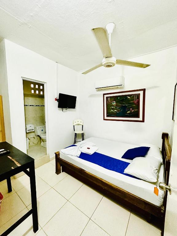 TV a/nebo společenská místnost v ubytování Hostal La Española de Getsemani