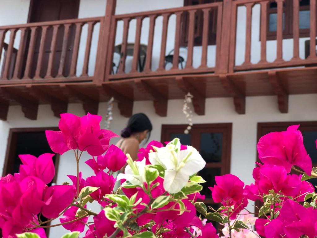 Balkón nebo terasa v ubytování Rustico Hostel Barichara