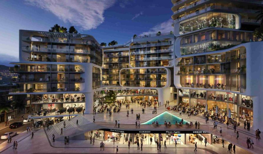 a rendering of a building with people walking around it at Piazza Panorama In The Island's Tallest Landmark in St Julian's