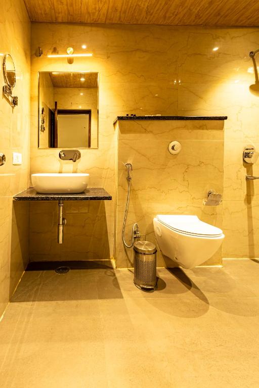 Koupelna v ubytování Hotel Vedangam