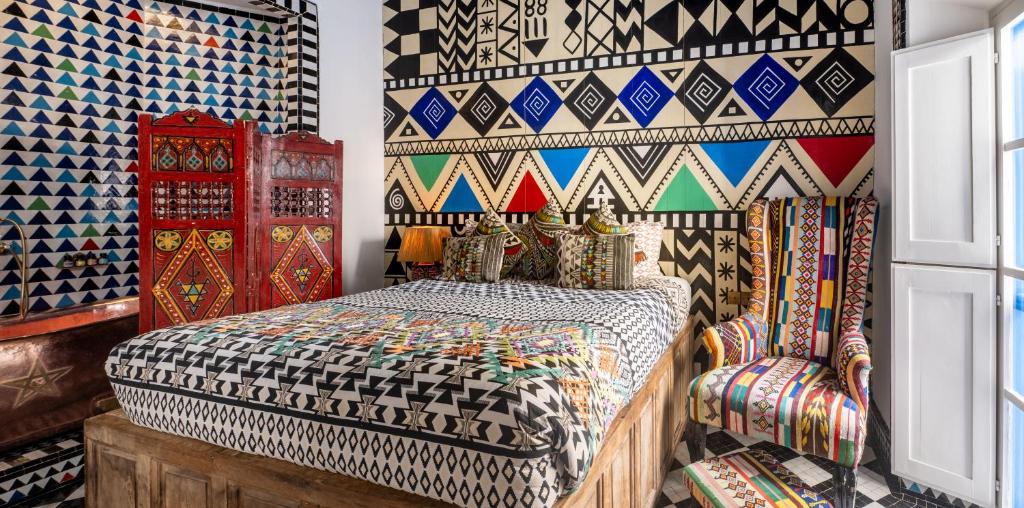 Postel nebo postele na pokoji v ubytování Salut Maroc!