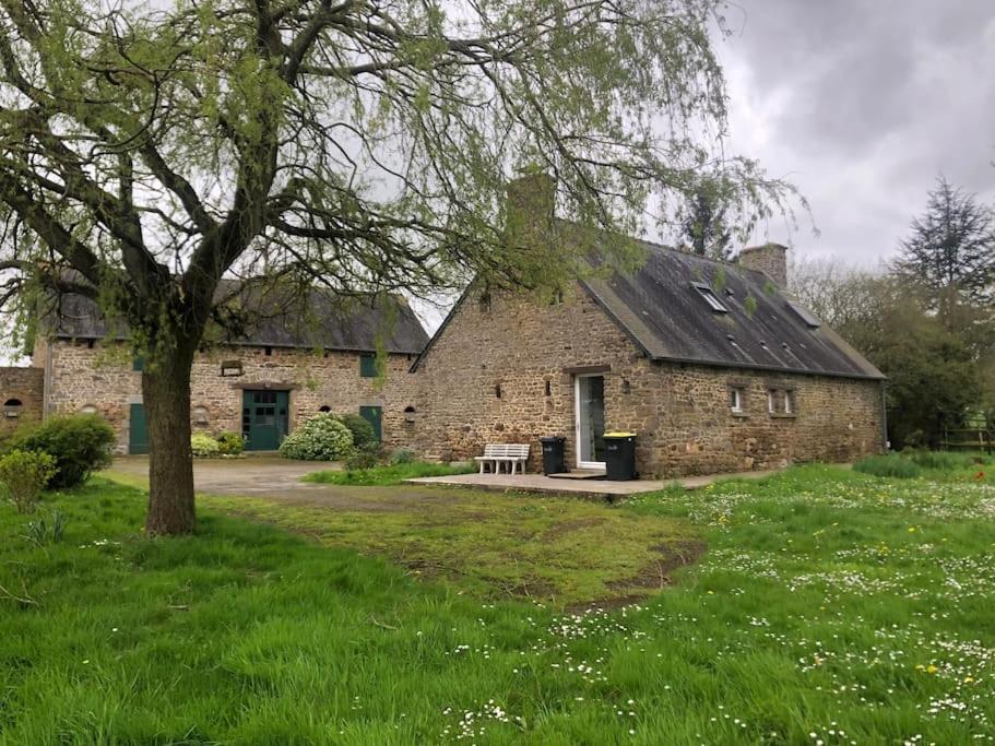 una casa in pietra con un albero di fronte di Maison de caractère en Bretagne a La Pellerine