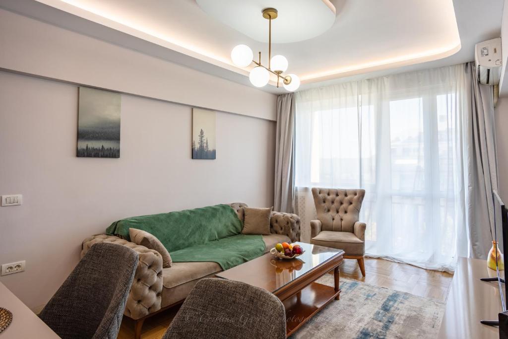 Χώρος καθιστικού στο Central Accommodation on Magheru Boulevard