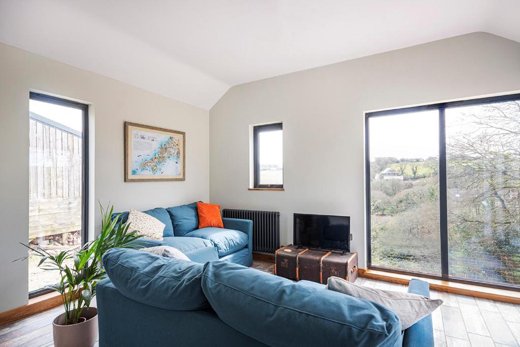 Χώρος καθιστικού στο Cusgarne Manor self-catering - adults only