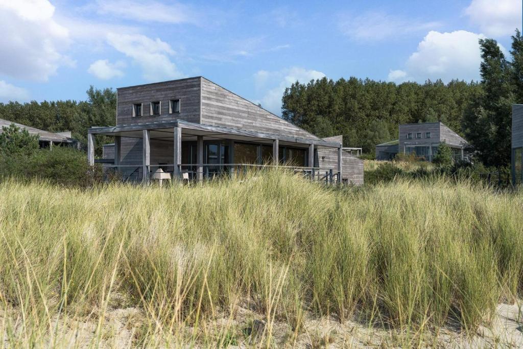 a house sitting on top of a field of grass at Beachfront VIP Villa - 4p - Luxe & Strand op 50m - Villa 59 in Ouddorp