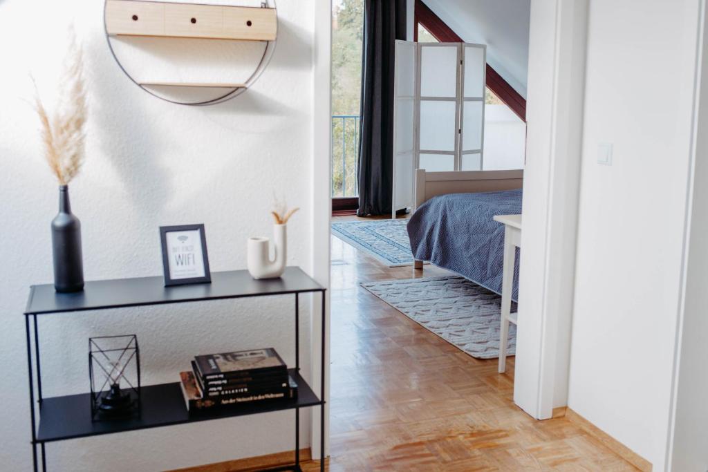 Postel nebo postele na pokoji v ubytování Ferienwohnung Skandi
