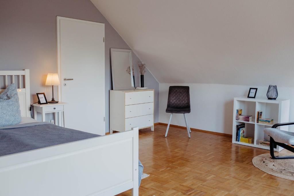 Postel nebo postele na pokoji v ubytování Ferienwohnung Skandi