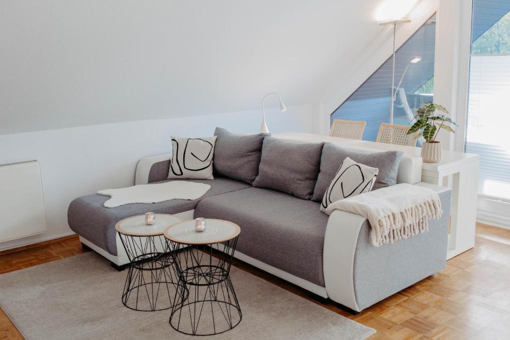 Posezení v ubytování Ferienwohnung Skandi