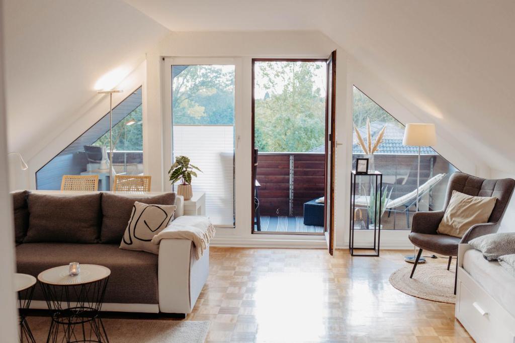 Posezení v ubytování Ferienwohnung Skandi