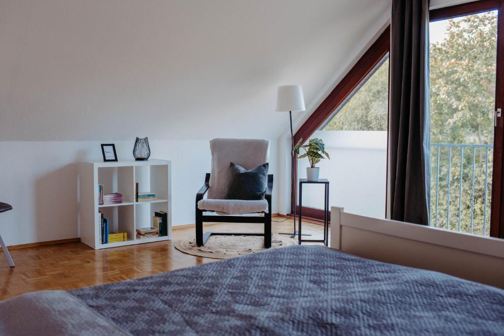 Postel nebo postele na pokoji v ubytování Ferienwohnung Skandi