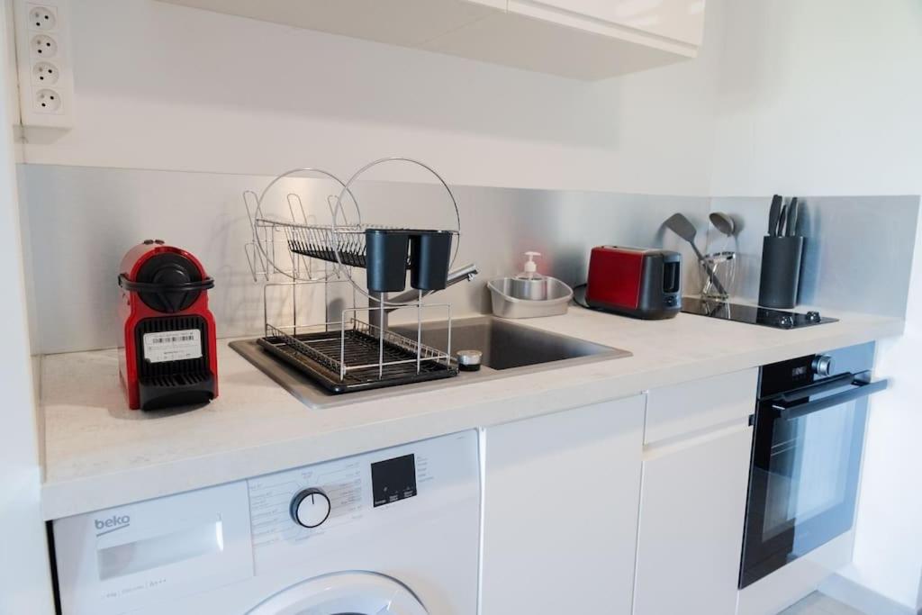 Cuisine ou kitchenette dans l'établissement Studio avec vue sur mer à l'Etang Z'Abricot