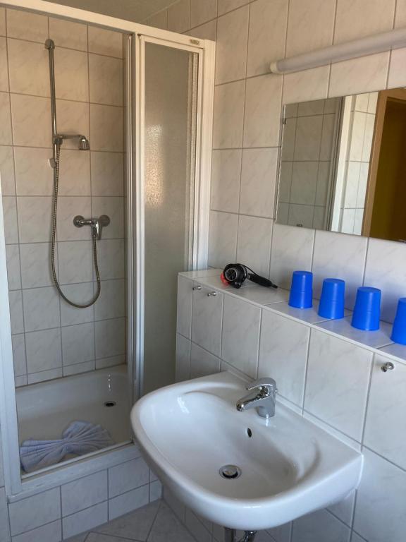 Koupelna v ubytování FeWo Lindenhof