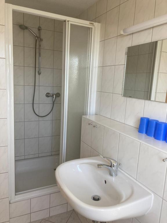 Koupelna v ubytování FeWo Lindenhof