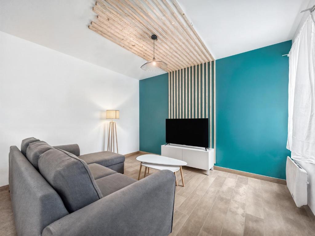 Χώρος καθιστικού στο Jardin Privé et Déco Moderne à Vichy