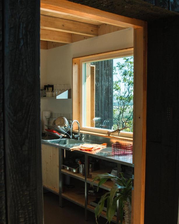Kuchyň nebo kuchyňský kout v ubytování Veritas Beyond Glamping