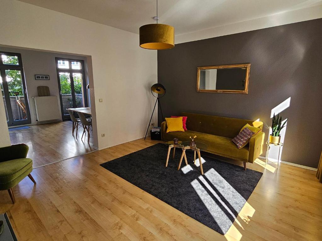 Posezení v ubytování Ferienwohnung am Stadthafen