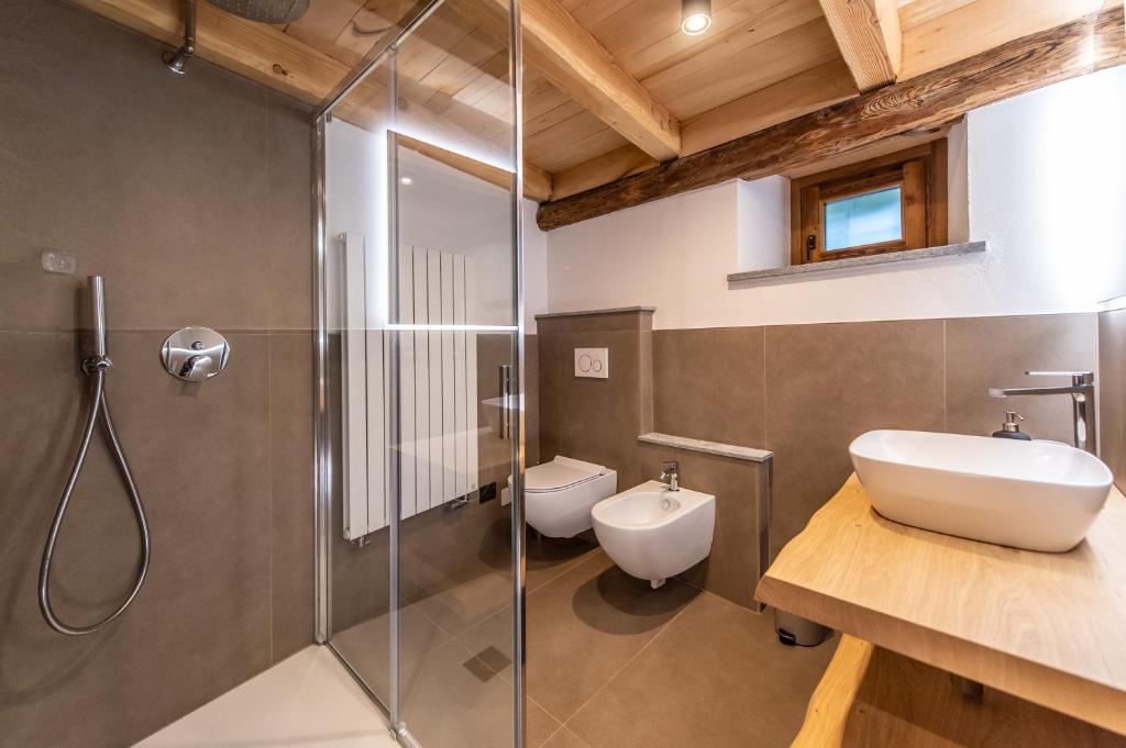 Koupelna v ubytování Chalet 181 - Aosta Valley Mountain Stay