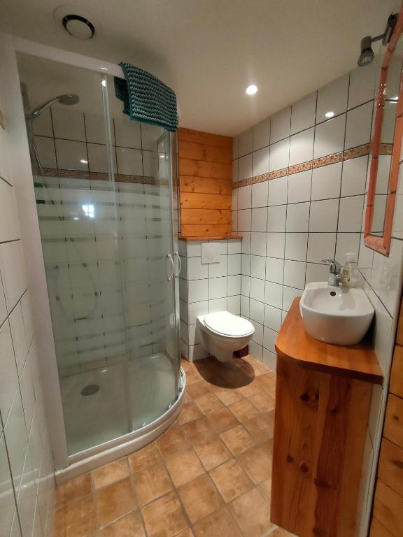 Koupelna v ubytování Eco Gite La Grange