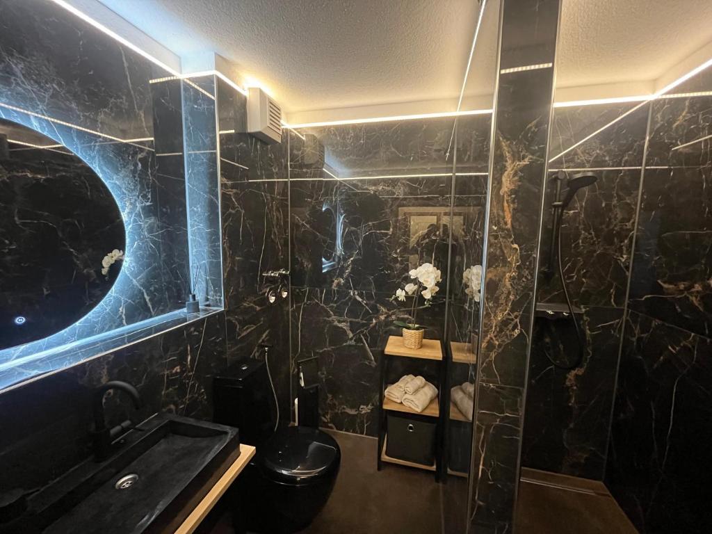 Koupelna v ubytování Ferienwohnung Bad Sulza