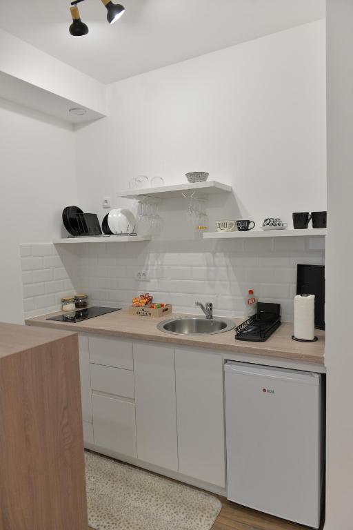 Kuchyň nebo kuchyňský kout v ubytování Andjela Apartments