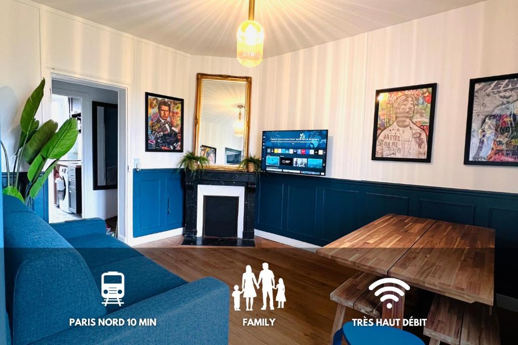 Posezení v ubytování T3 Le Louvre d' Enghien 2 Rooms 3 Beds 10mn Paris