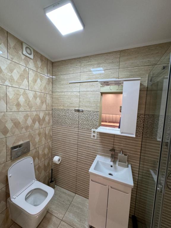 Koupelna v ubytování Guest Apart Polyana