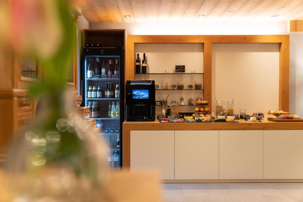Kuchyň nebo kuchyňský kout v ubytování Naturhaus am Arlberg