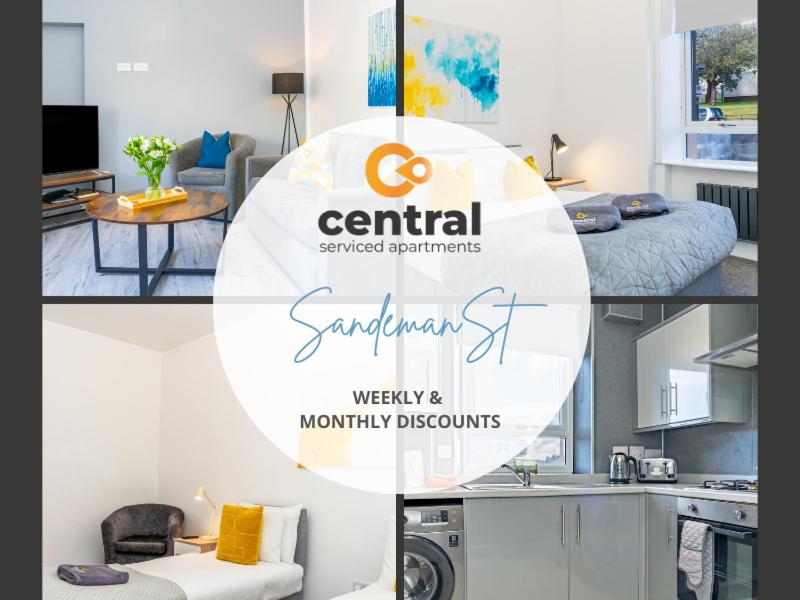 Central Serviced Apartments - 2 Bedroom - FREE Street Parking - WiFi - Smart TVs in All Rooms - Ground Level - Family Neighbourhood - Sleeps 4 - 1 Double Bed - 2 Single Beds - Heating 24-7 - Trade Stays - Weekly & Monthly Offers - Appartement De Deux Chambres