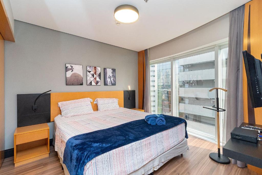 LFlats no Hotel Stella Vega (EX-Mercury Ibirapuera) - 阳台的四倍房间