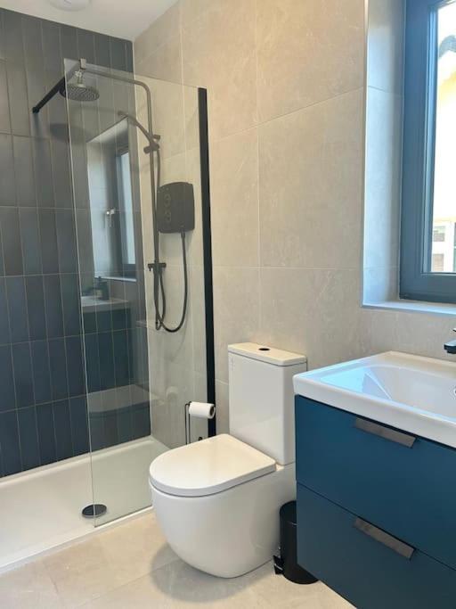 Koupelna v ubytování Peaceful, relaxing and warm 2-bedroom, sleeps 4, self-catering Galtee Mountain Lodge - for Mitchelstown, Cahir, Cashel and Cork, 1hr drive from 4 cities