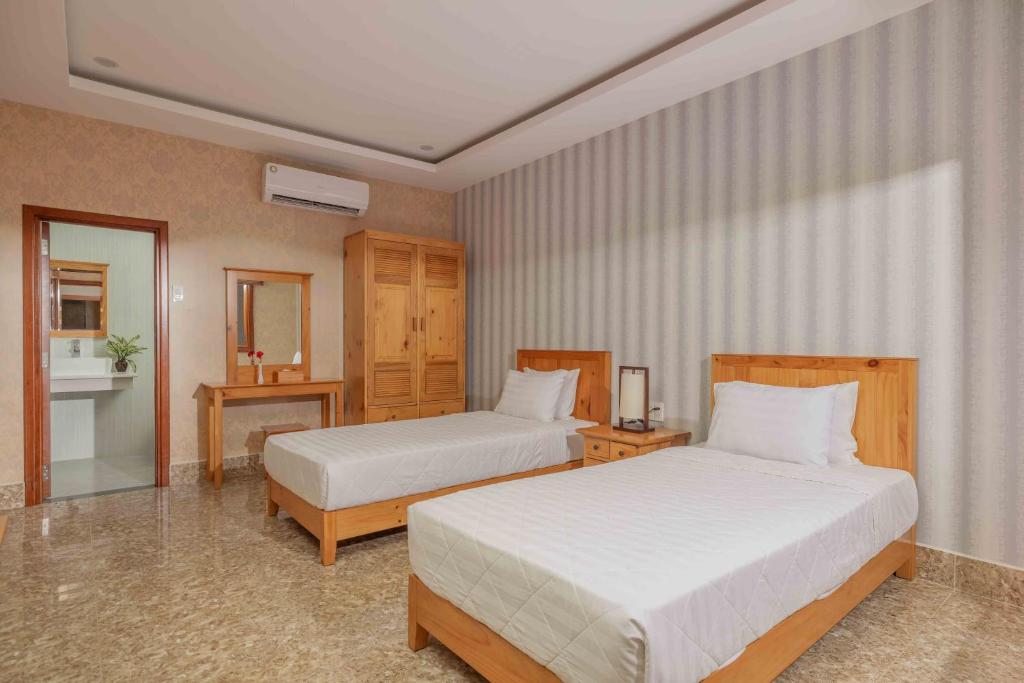 Phòng 2 Giường Đơn Nhìn Ra Khu Vườn