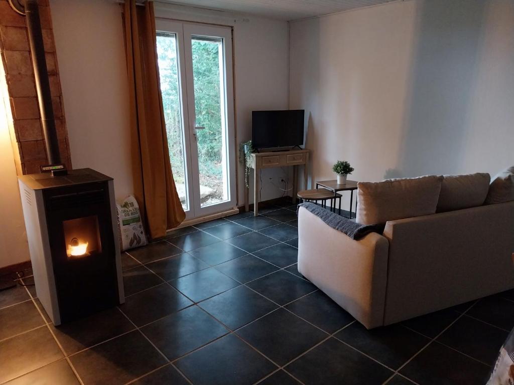 TV a/nebo společenská místnost v ubytování Gîte Traitsanes En Berry Centre Val de Loire