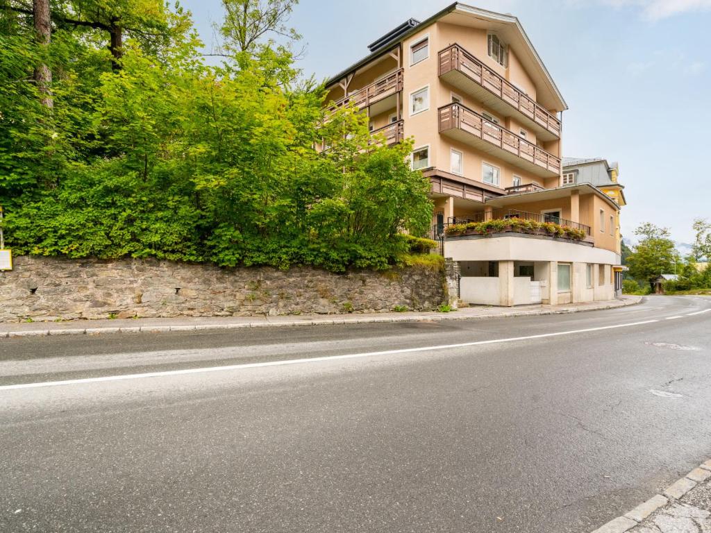 an empty street in front of a building at Apartment The Bubble by Interhome in Bad Gastein