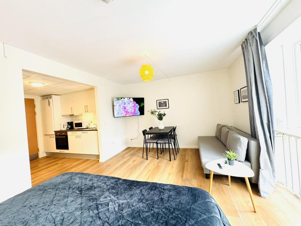 Kuchyň nebo kuchyňský kout v ubytování aday - Lollandsgade Studio Apartment Suite