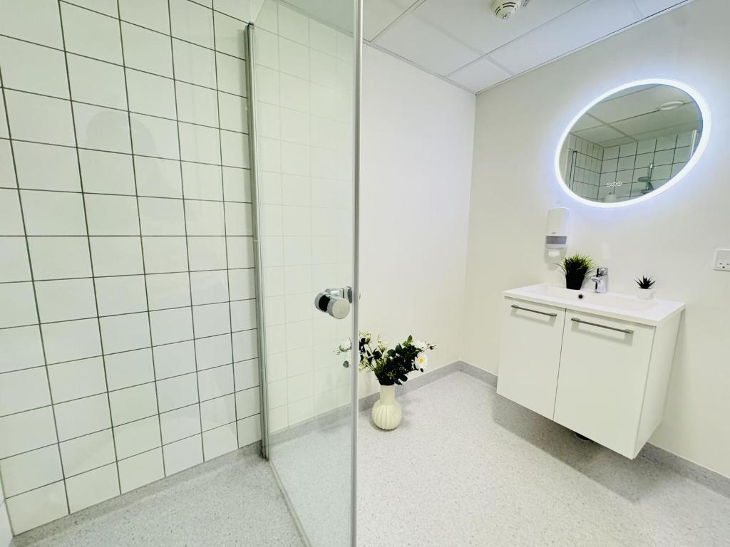 Koupelna v ubytování aday - Lollandsgade Studio Apartment Suite