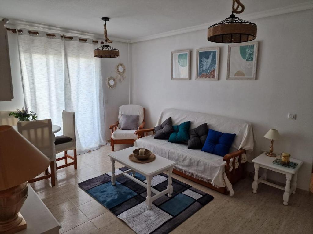 Posezení v ubytování Residencial Veramar II Apartamento Blue Velvet
