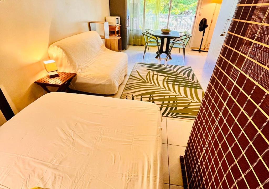 Postel nebo postele na pokoji v ubytování Studio Émeraude - Vue mer - 6 personnes