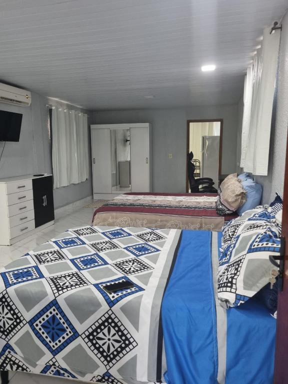 Postel nebo postele na pokoji v ubytování Stúdio andar superior, próximo ao hotel Rafain Palace