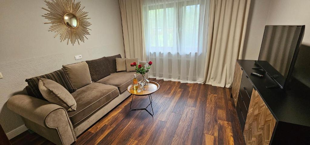 Televízia a/alebo spoločenská miestnosť v ubytovaní Landhaus Steinwender Wohnung young style