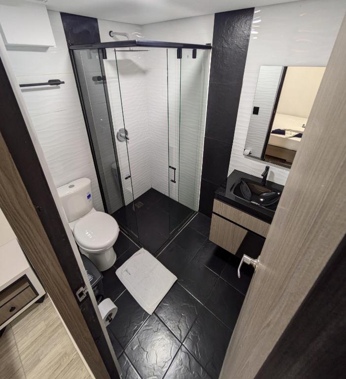 Koupelna v ubytování Hostel Boutique Nido de Loros