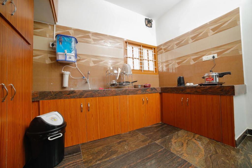 Kuchyň nebo kuchyňský kout v ubytování Mymoon service apartment