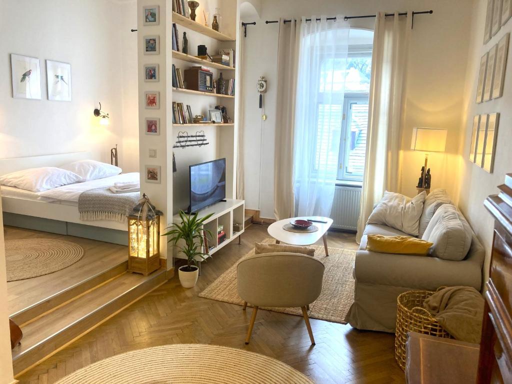 A bed or beds in a room at Apartmán Vincent