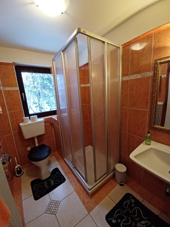 Koupelna v ubytování Pension Sonnhof