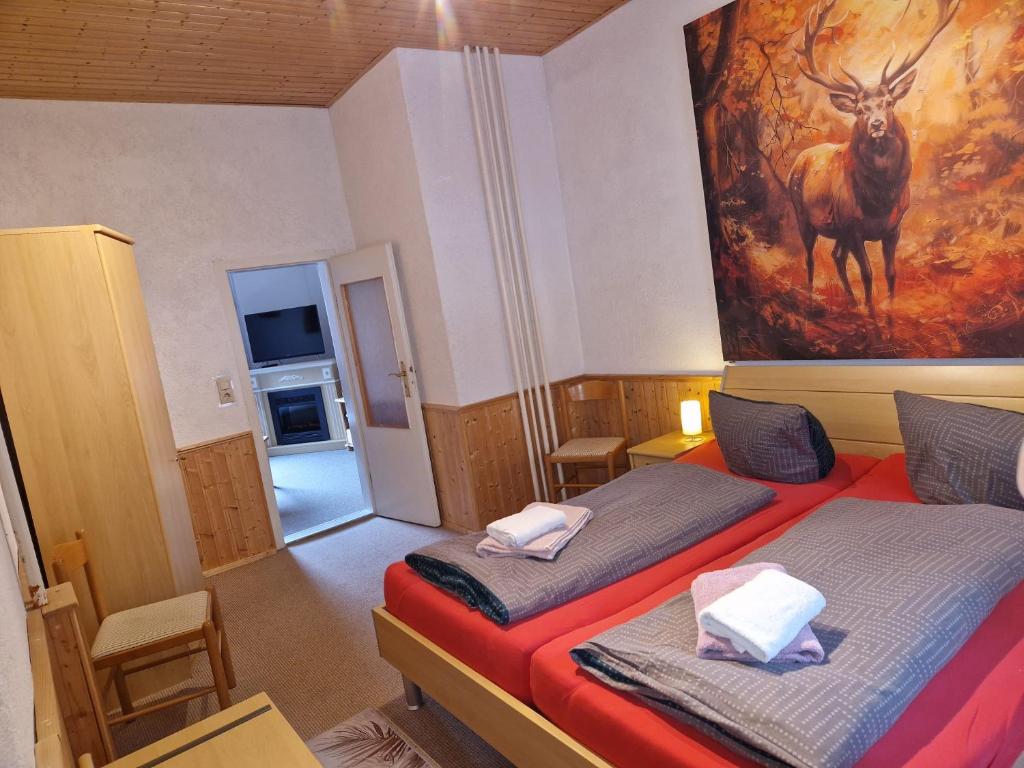 Postel nebo postele na pokoji v ubytování Haus Fessel - Birkenkopf