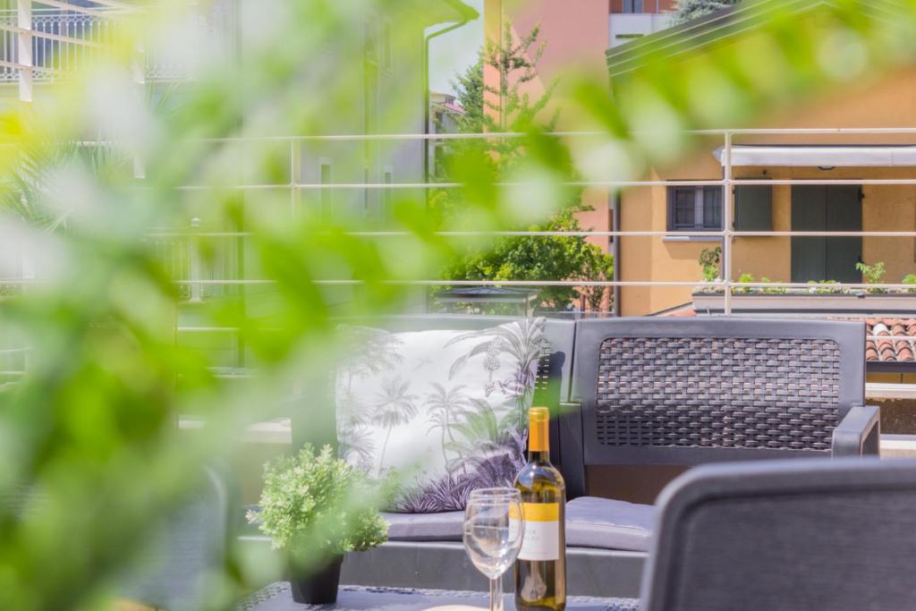Posezení v ubytování Crema, terrazza, a pochi passi dal centro città