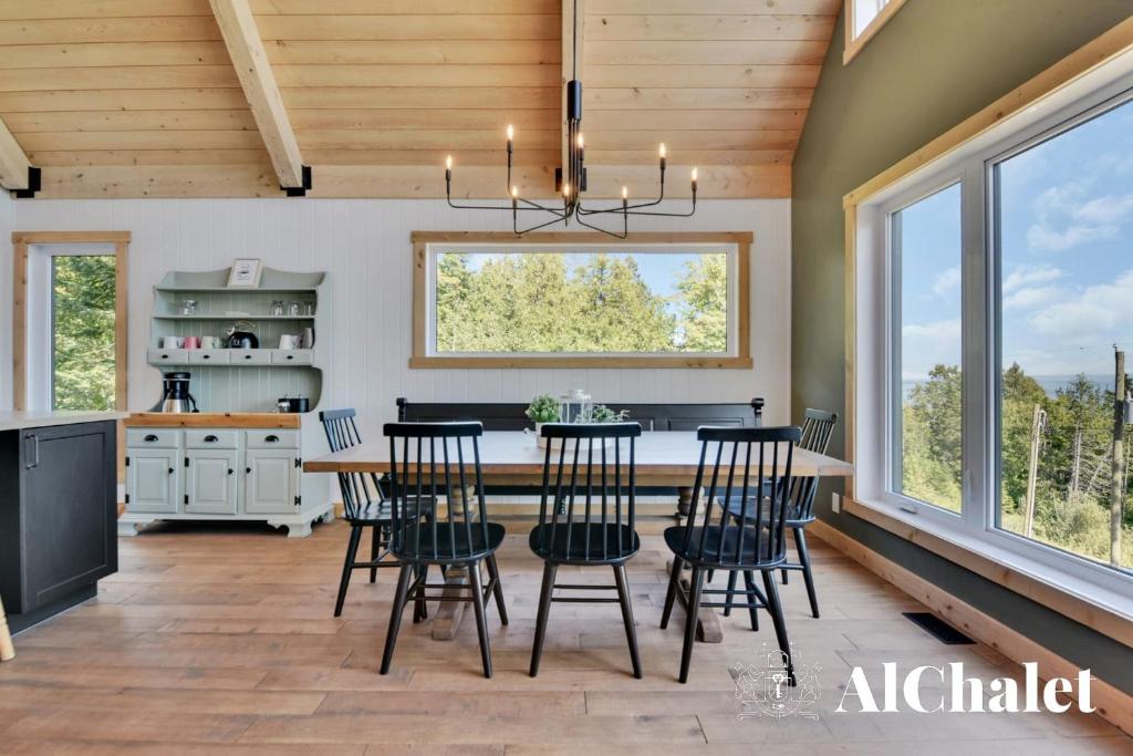 Kuchyň nebo kuchyňský kout v ubytování Shack saison - vue sur le fleuve avec spa